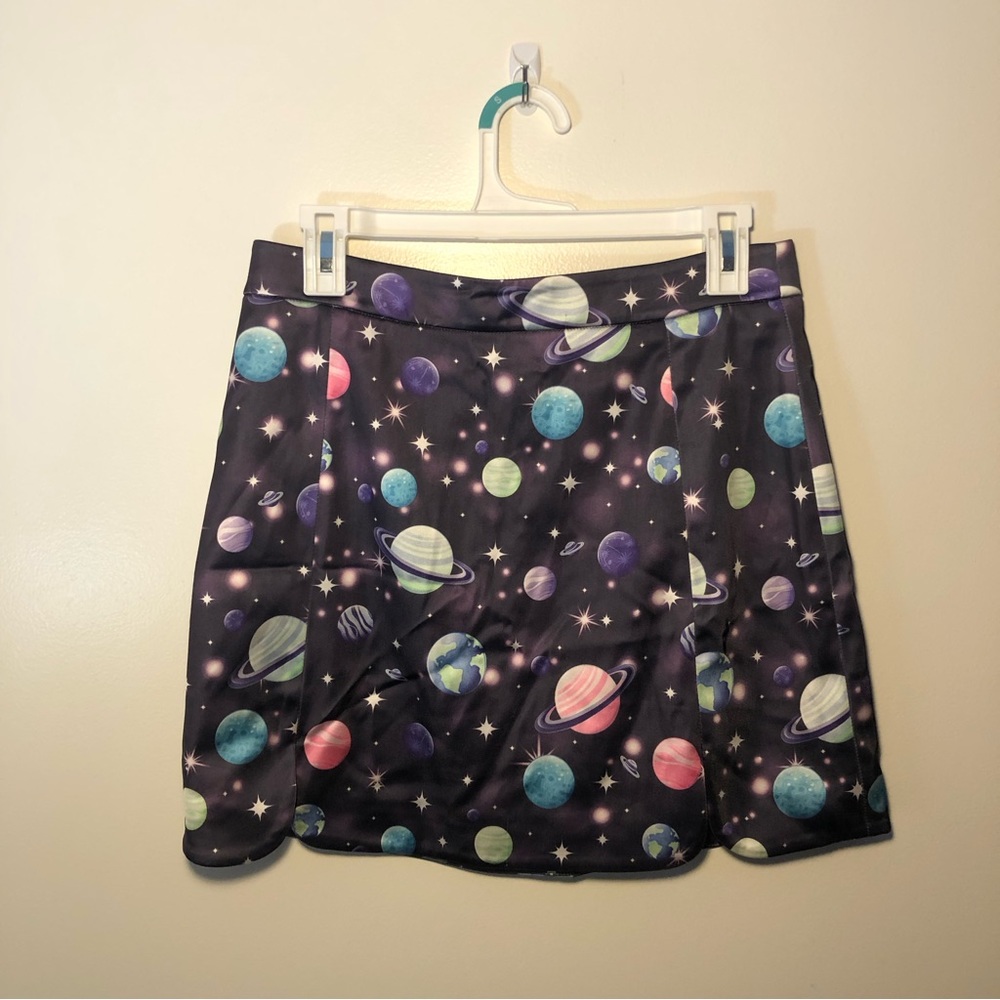 satin space skirt